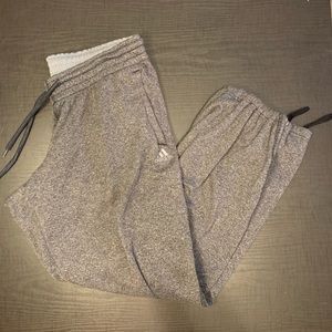 Grey Adidas Joggers with Tie Bottoms